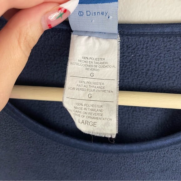 DISNEY Vintage Y2K Navy Blue Grumpy Genuine Attitude Crewneck Fleece Pullover - Picture 6 of 7